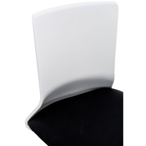 Silla de Oficina TURY, estructura blanca, en Tela color Negro