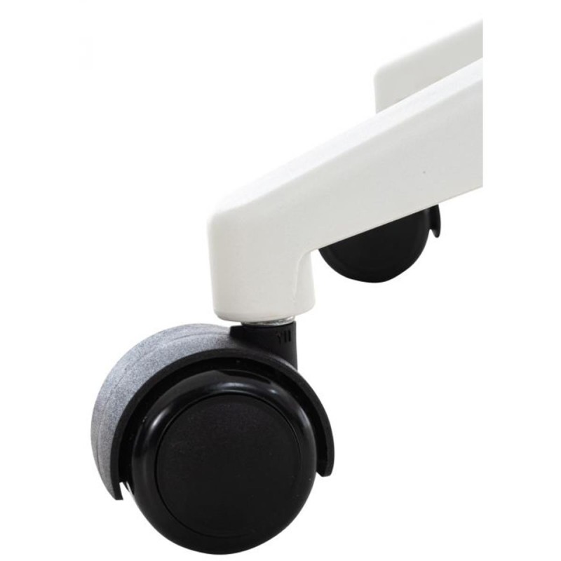 Silla de Oficina TURY, estructura blanca, en Tela color Negro
