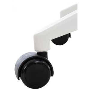 Silla de Oficina TURY, estructura blanca, en Tela color Negro