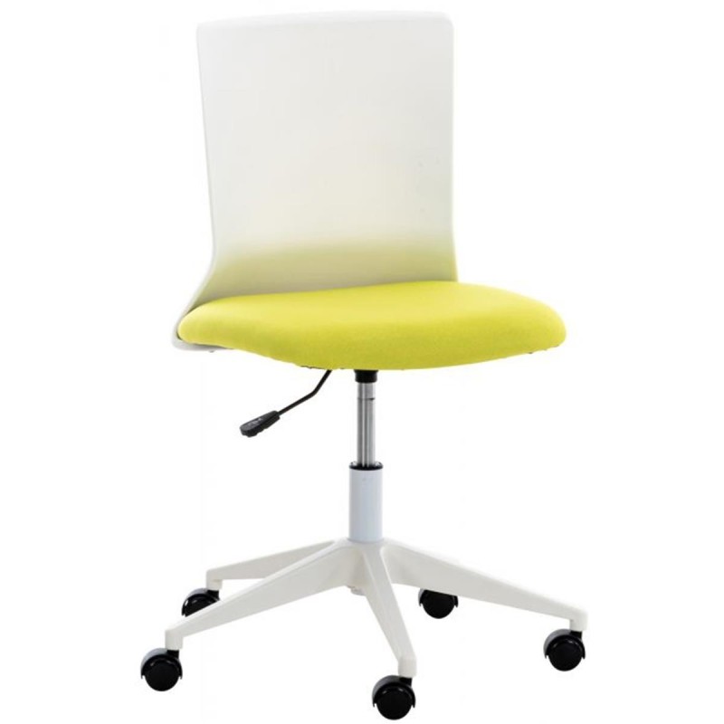 Silla de Oficina TURY, estructura blanca, en Tela color Negro