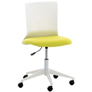 Silla de Oficina TURY, estructura blanca, en Tela color Negro