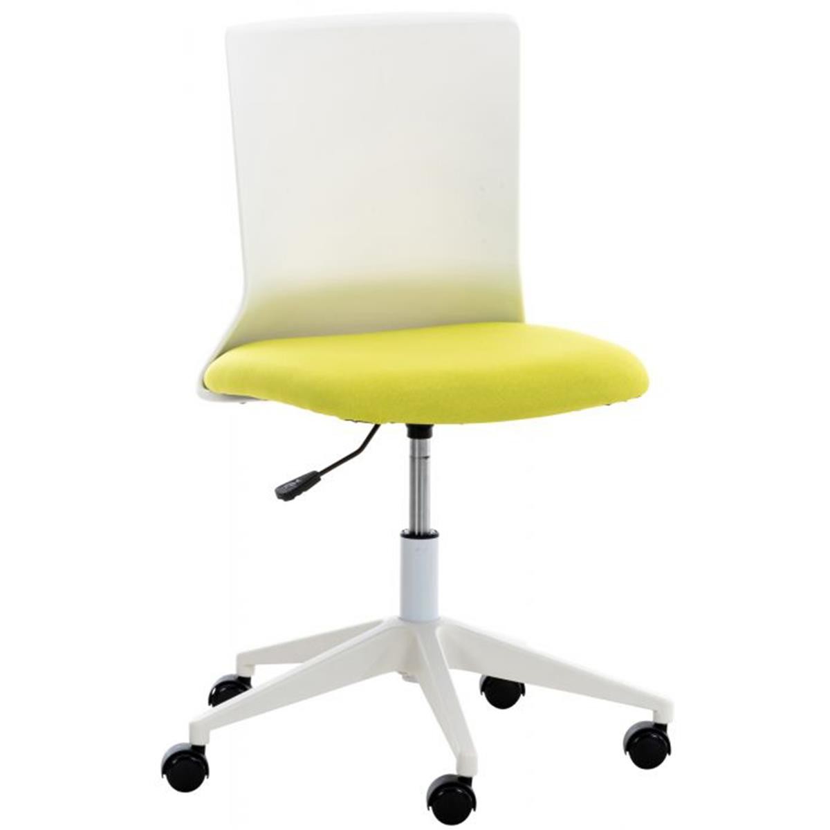 Silla de Oficina TURY, Estructura Blanca, en Tela color Negro
