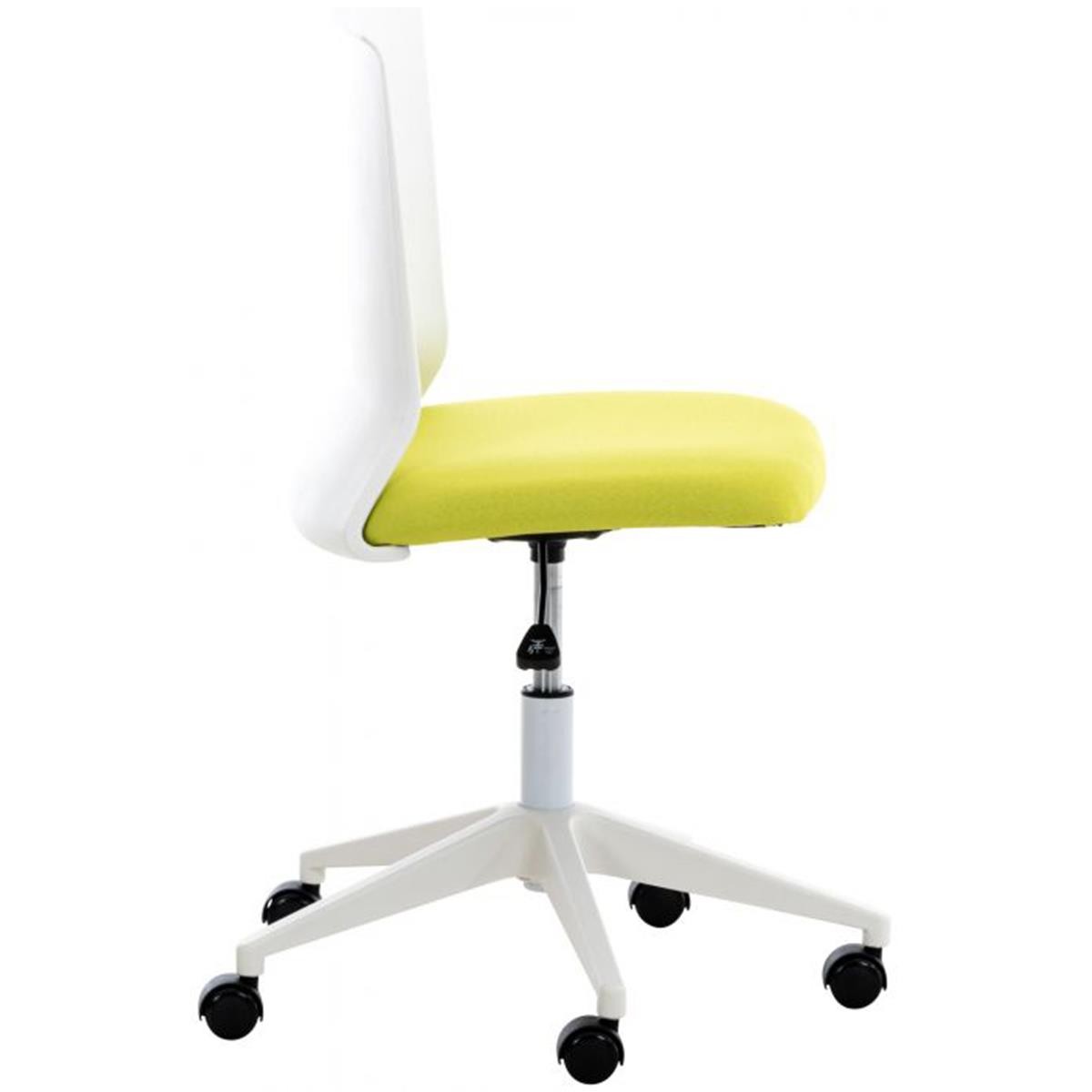 Silla de Oficina TURY, Estructura Blanca, en Tela color Negro