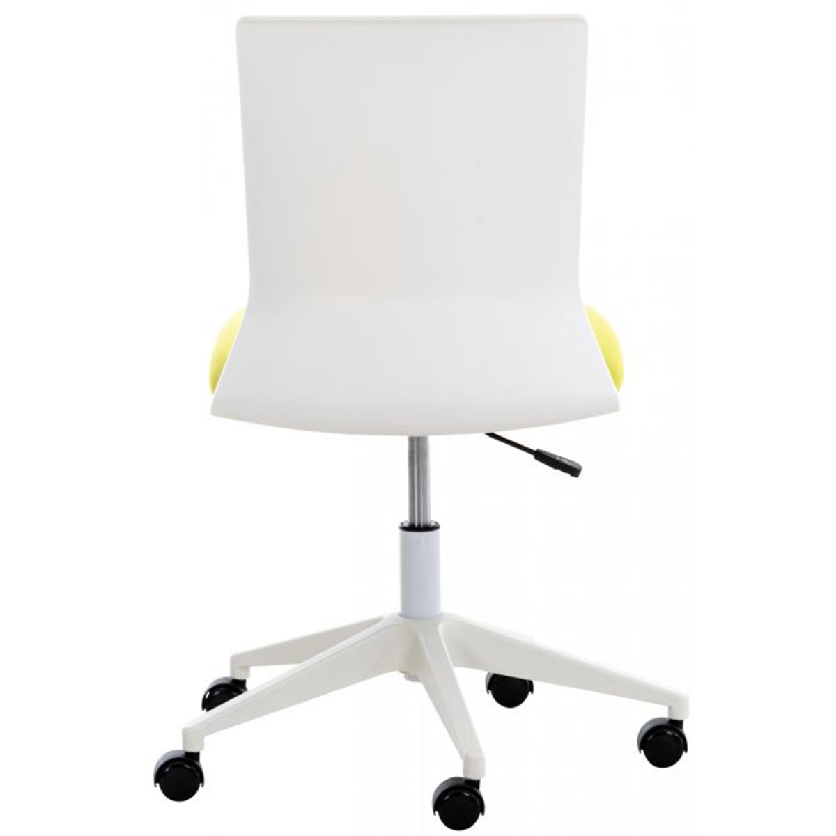 Silla de Oficina TURY, Estructura Blanca, en Tela color Negro