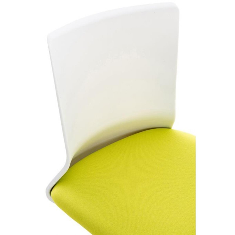 Silla de Oficina TURY, estructura blanca, en Tela color Negro