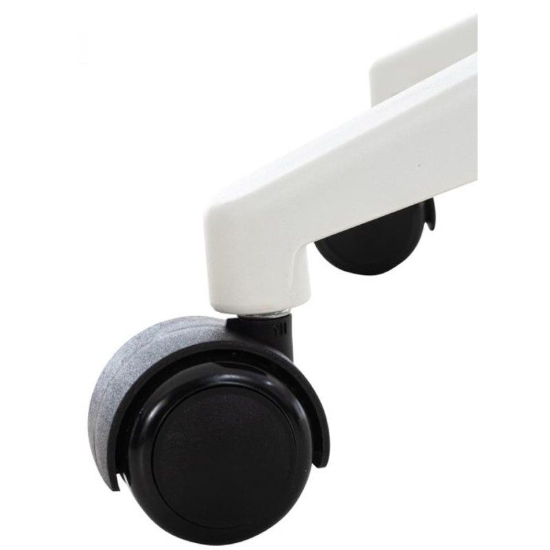 Silla de Oficina TURY, estructura blanca, en Tela color Negro