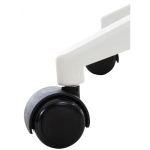 Silla de Oficina TURY, estructura blanca, en Tela color Negro