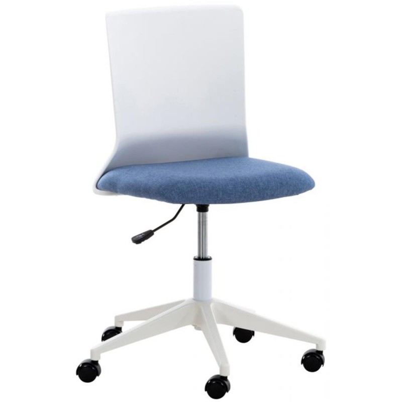 Silla de Oficina TURY, estructura blanca, en Tela color Negro