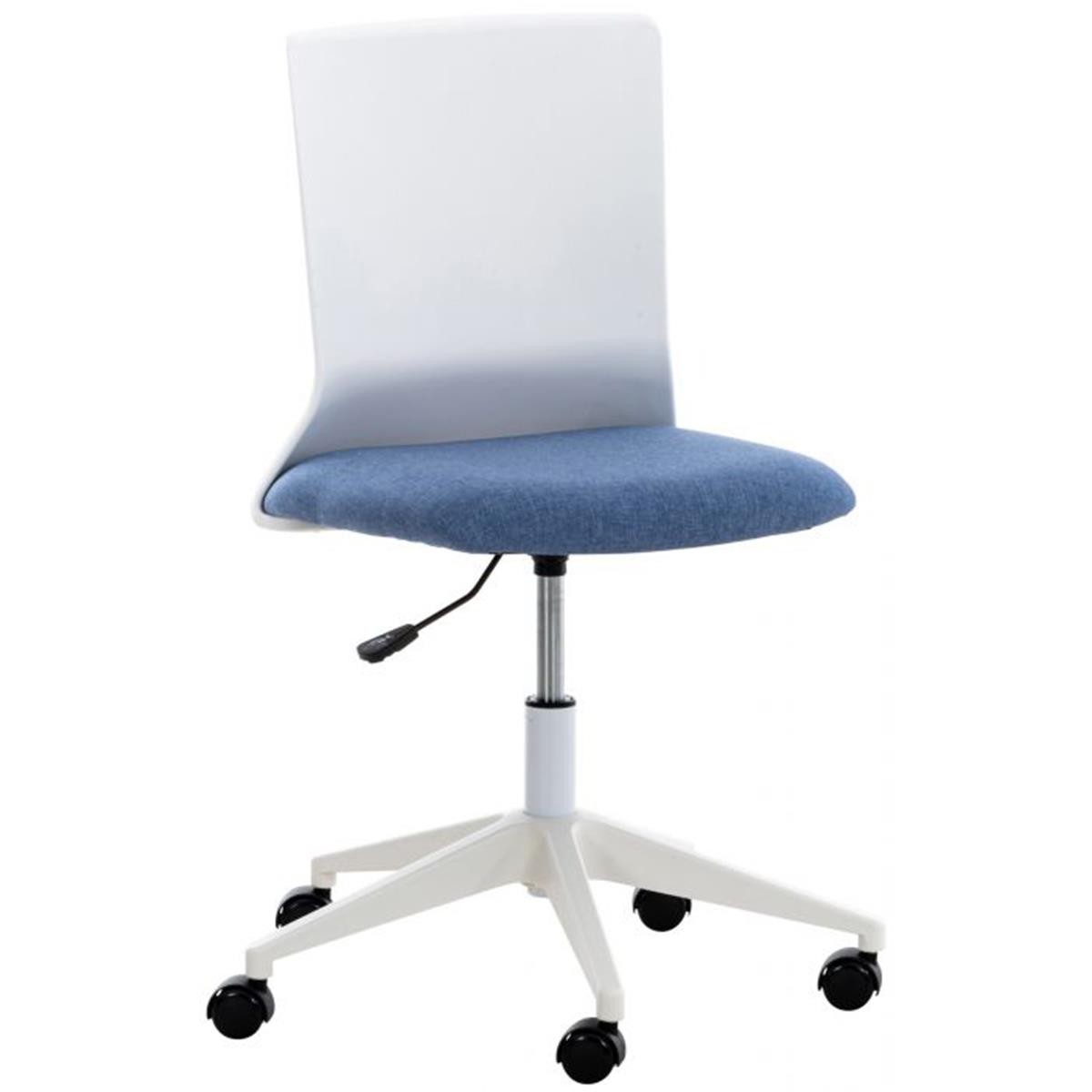Silla de Oficina TURY, Estructura Blanca, en Tela color Negro
