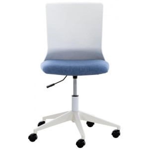 Silla de Oficina TURY, estructura blanca, en Tela color Negro
