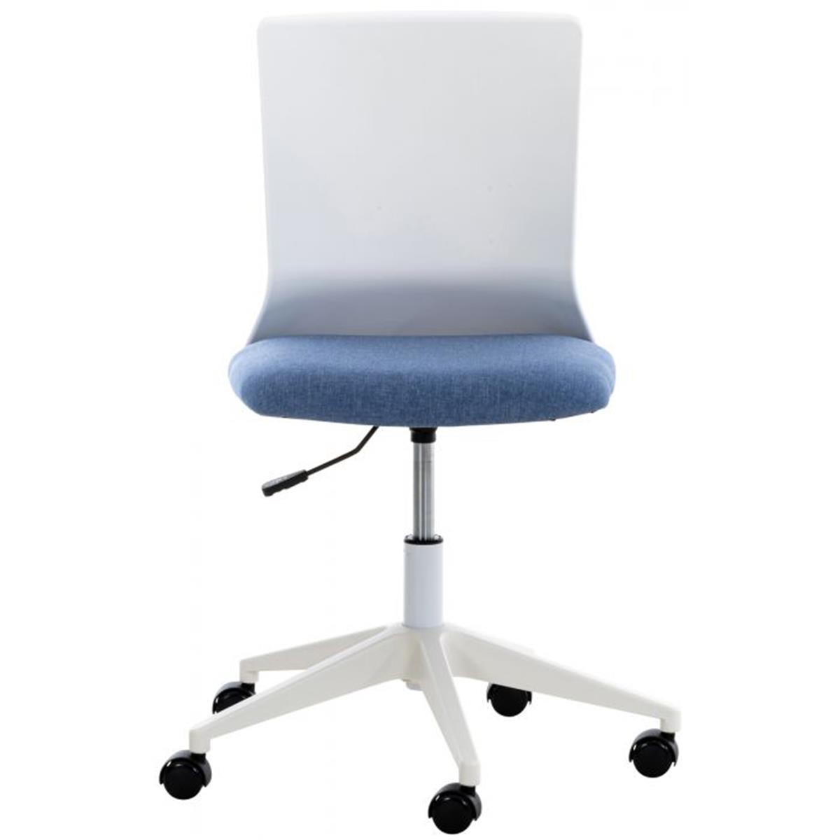 Silla de Oficina TURY, Estructura Blanca, en Tela color Negro