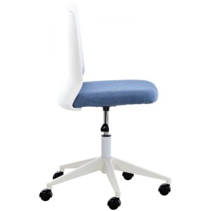 Silla de Oficina TURY, estructura blanca, en Tela color Negro