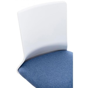 Silla de Oficina TURY, estructura blanca, en Tela color Negro