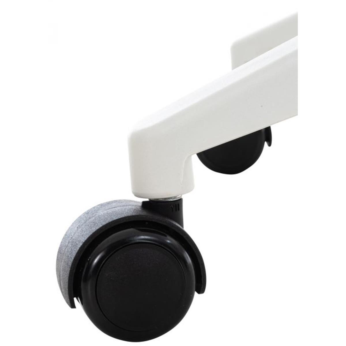 Silla de Oficina TURY, Estructura Blanca, en Tela color Negro