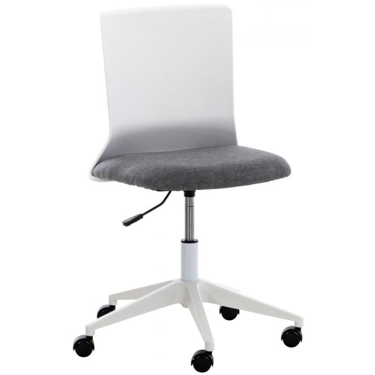 Silla de Oficina TURY, Estructura Blanca, en Tela color Negro