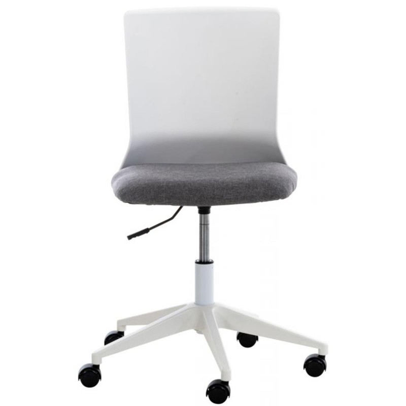 Silla de Oficina TURY, estructura blanca, en Tela color Negro