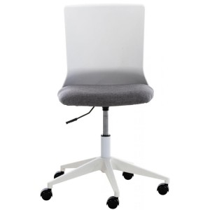 Silla de Oficina TURY, estructura blanca, en Tela color Negro