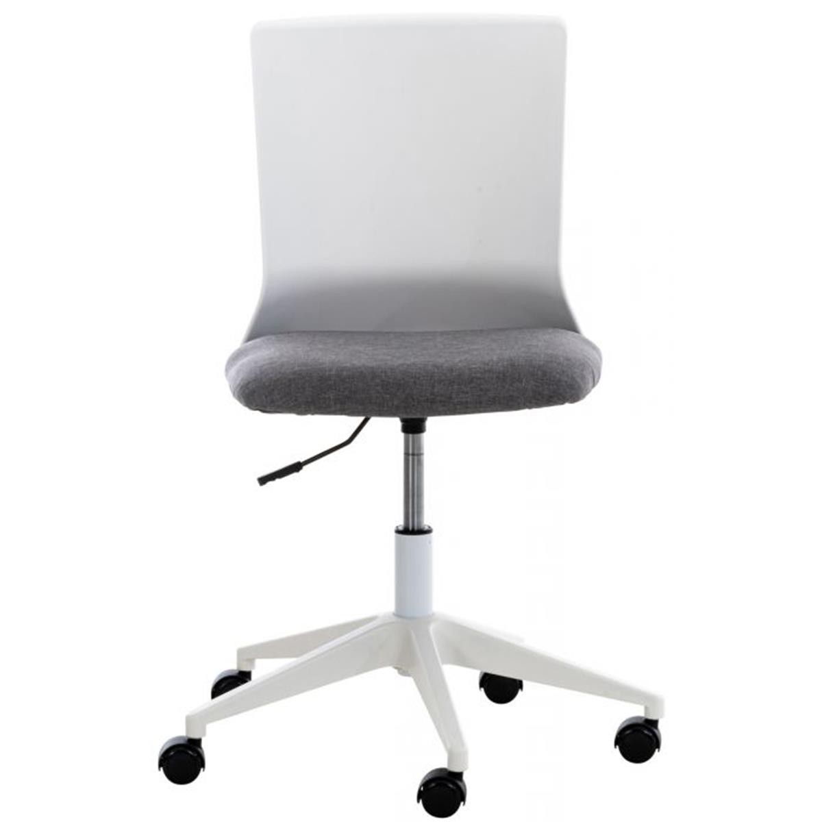 Silla de Oficina TURY, Estructura Blanca, en Tela color Negro