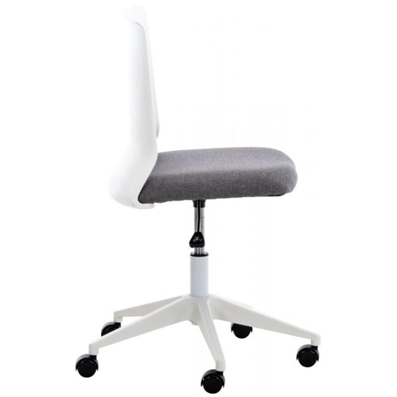 Silla de Oficina TURY, estructura blanca, en Tela color Negro