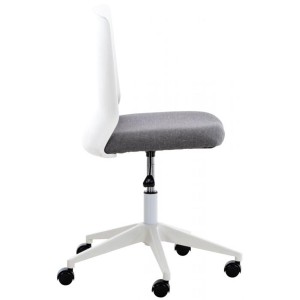 Silla de Oficina TURY, estructura blanca, en Tela color Negro
