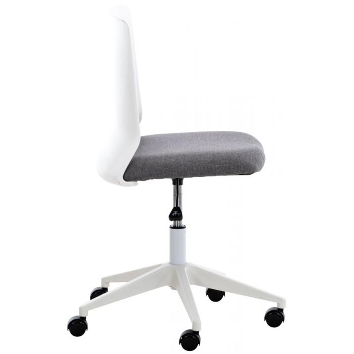 Silla de Oficina TURY, Estructura Blanca, en Tela color Negro