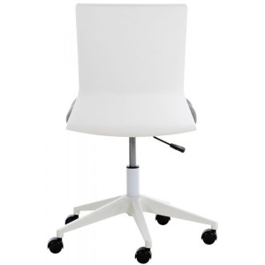 Silla de Oficina TURY, estructura blanca, en Tela color Negro