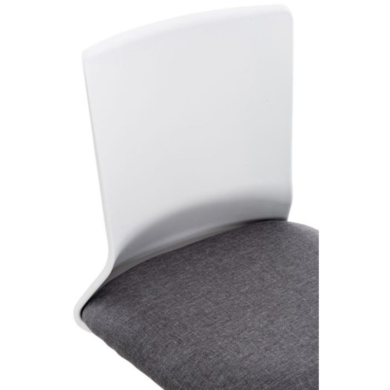 Silla de Oficina TURY, estructura blanca, en Tela color Negro