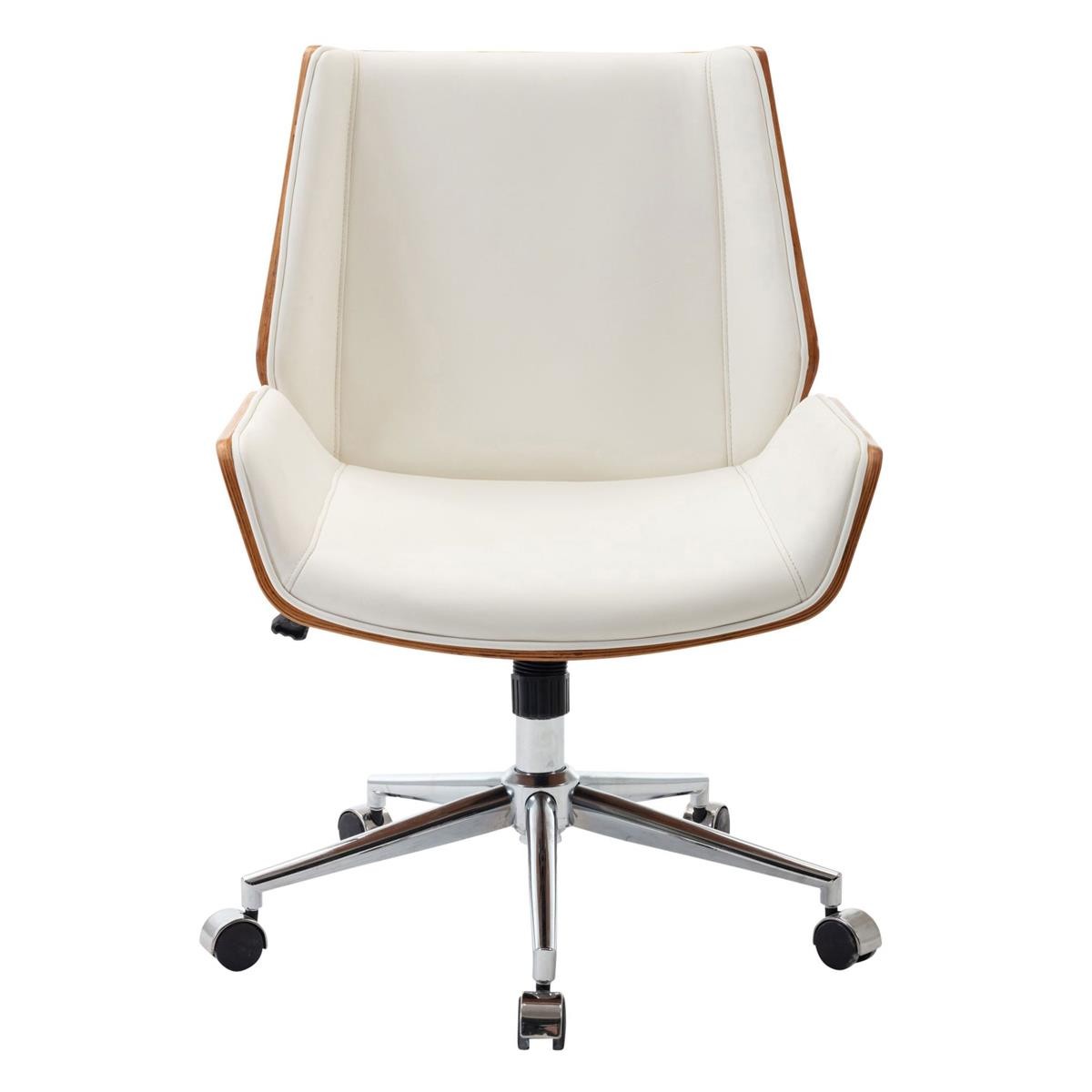 Silla de Oficina IRON, Original Diseño, en Madera Nogal y Piel color Negro