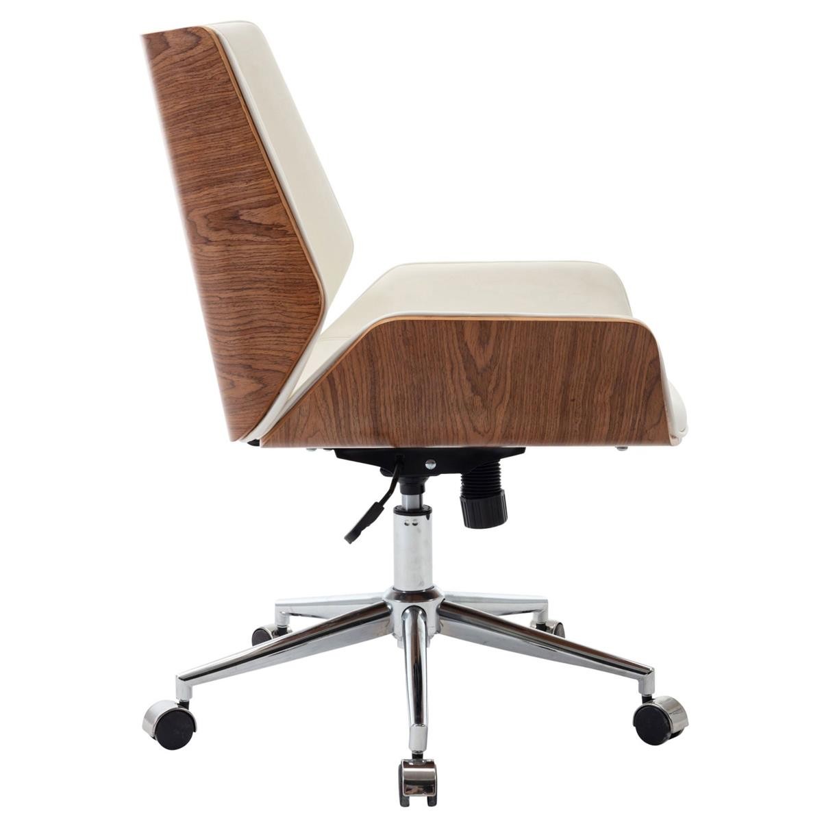Silla de Oficina IRON, Original Diseño, en Madera Nogal y Piel color Negro