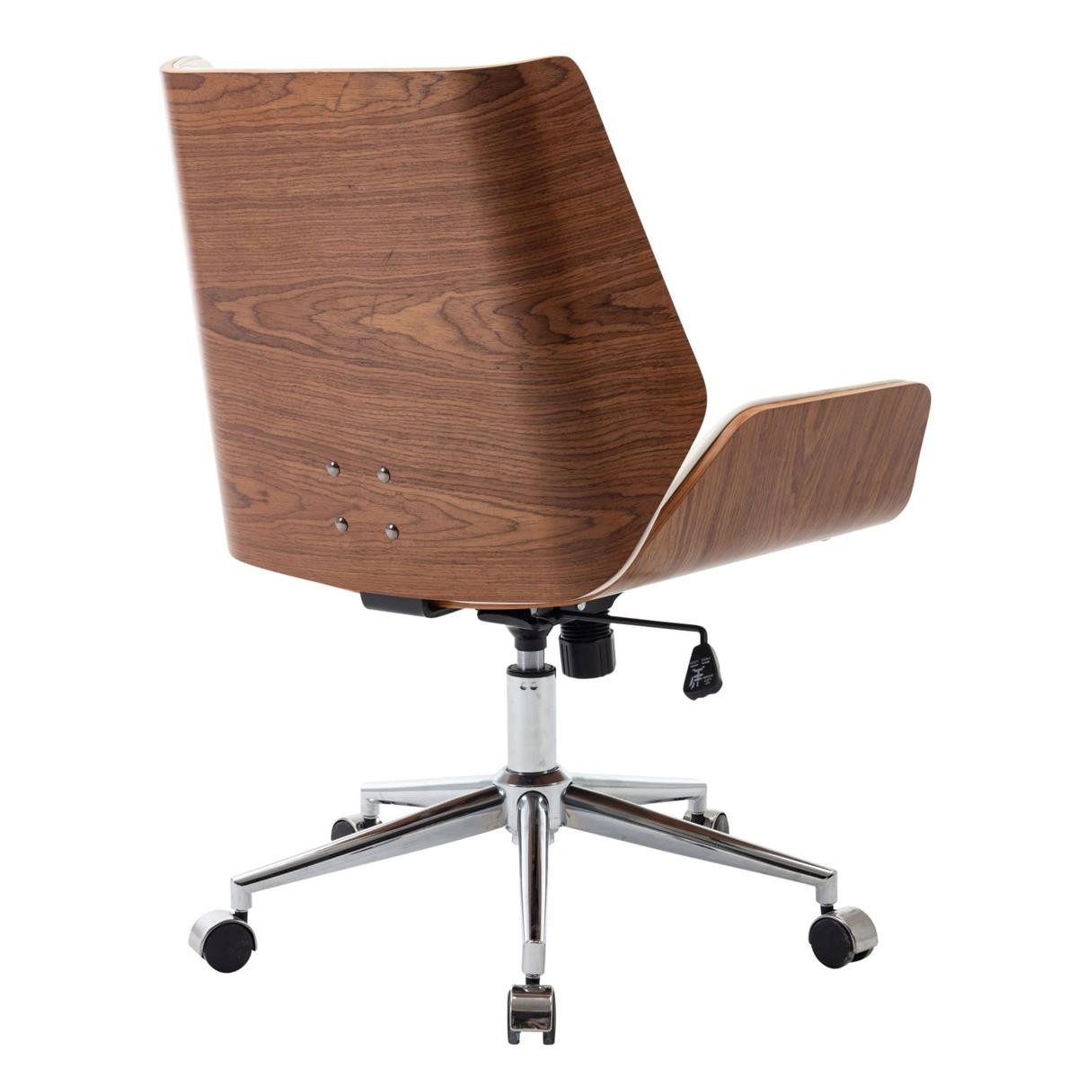 Silla de Oficina IRON, Original Diseño, en Madera Nogal y Piel color Negro