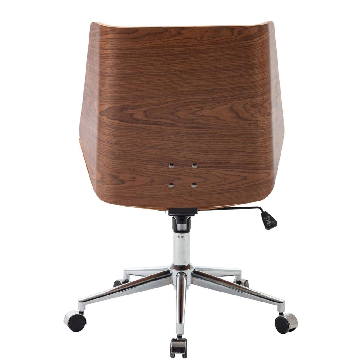 Silla de Oficina IRON, Original Diseño, en Madera Nogal y Piel color Negro