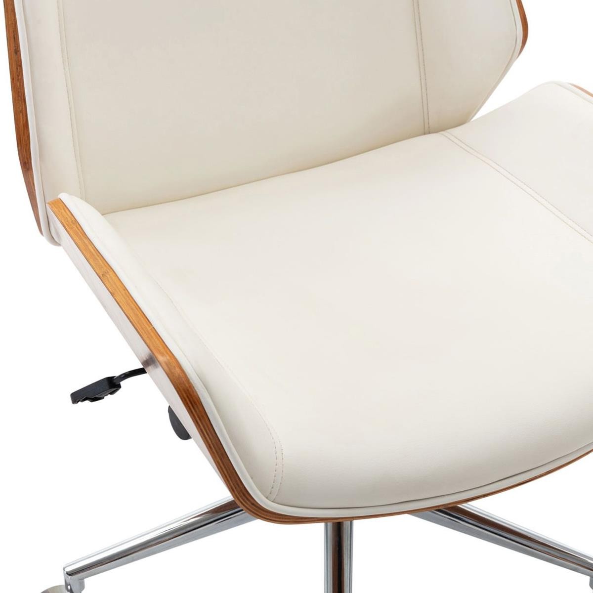 Silla de Oficina IRON, Original Diseño, en Madera Nogal y Piel color Negro