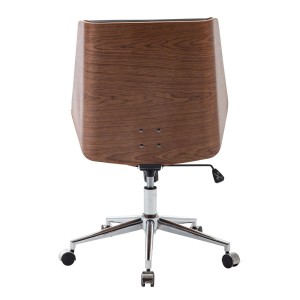Silla de Oficina IRON en Madera Nogal y Piel color Negro