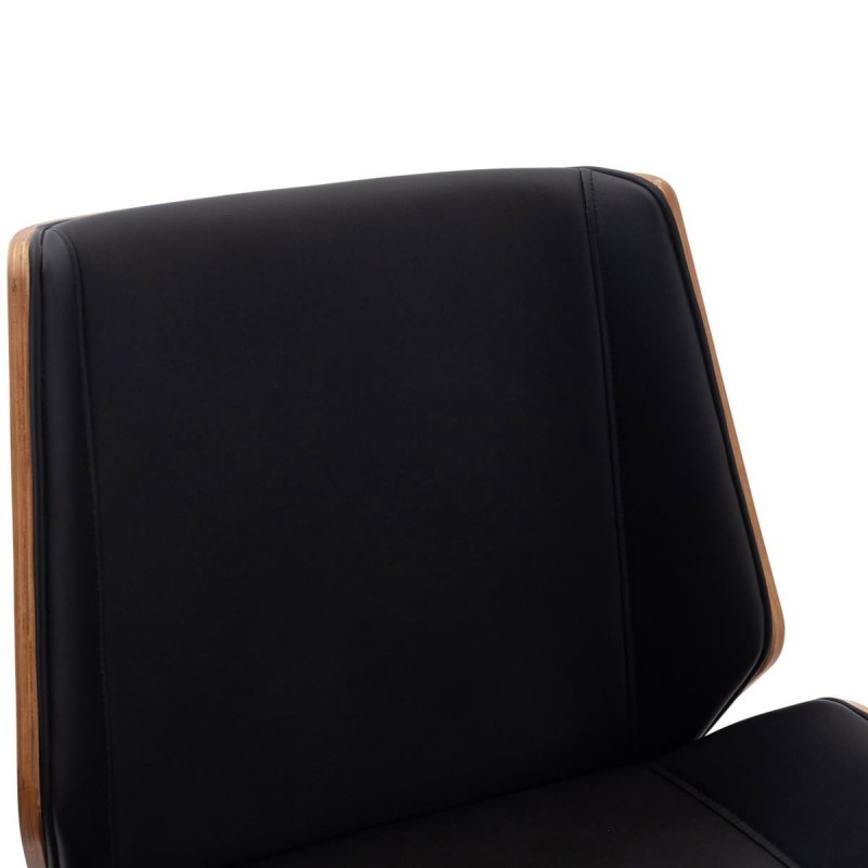 Silla de Oficina IRON en Madera Nogal y Piel color Negro