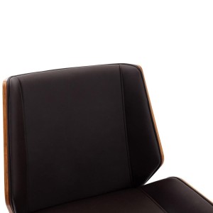 Silla de Oficina IRON en Madera Nogal y Piel color Negro