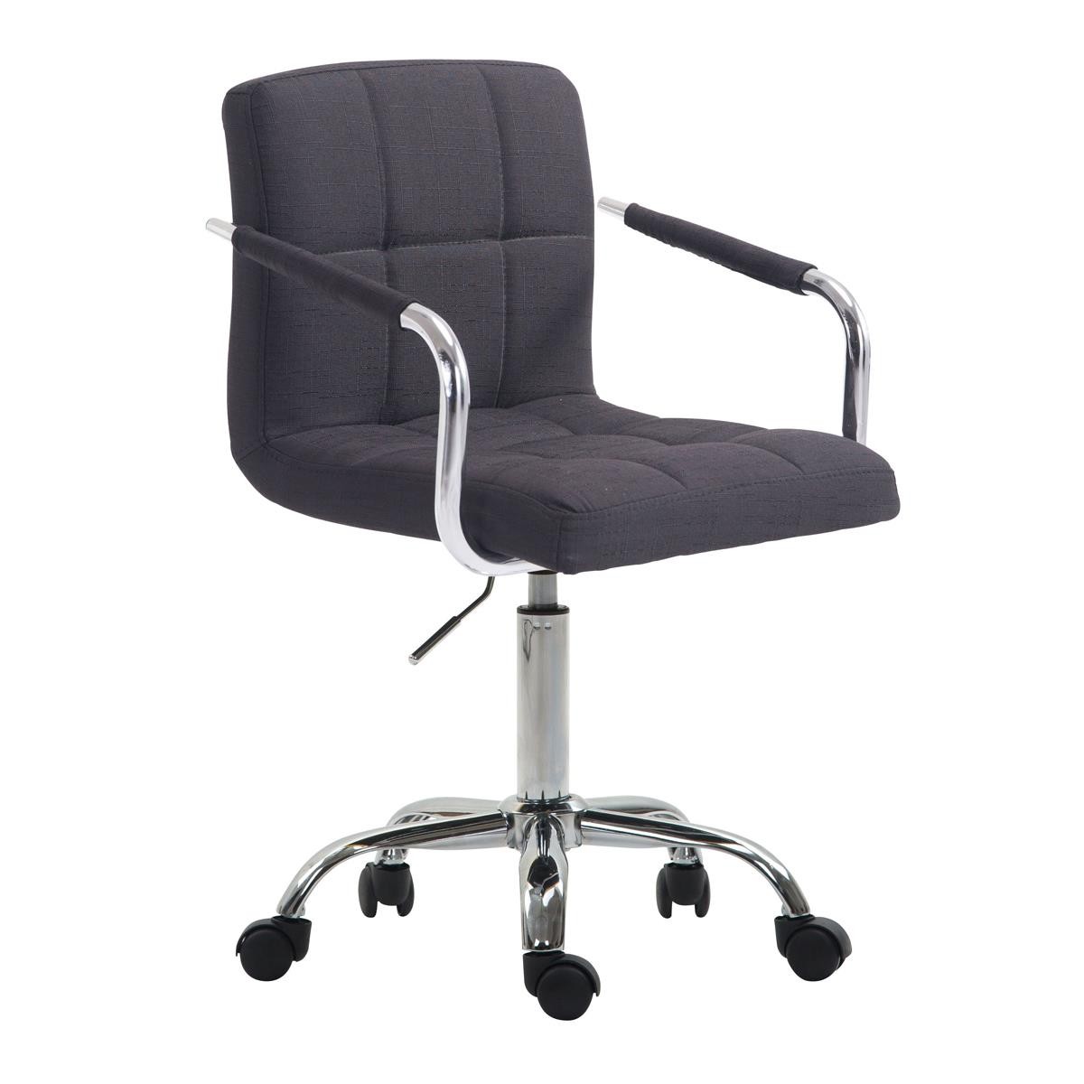 Silla de Oficina BETTY TELA, Gran Acolchado, Estructura Metálica, color Negro