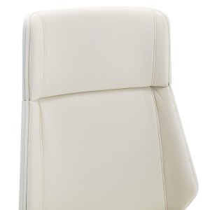 Silla de Oficina KINGSTON en Madera Blanca y Piel color Crema