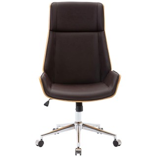 Silla de Oficina KINGSTON en Madera Haya y Piel color Marrón 2