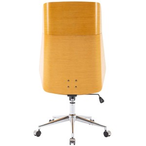 Silla de Oficina KINGSTON en Madera Haya y Piel color Marrón