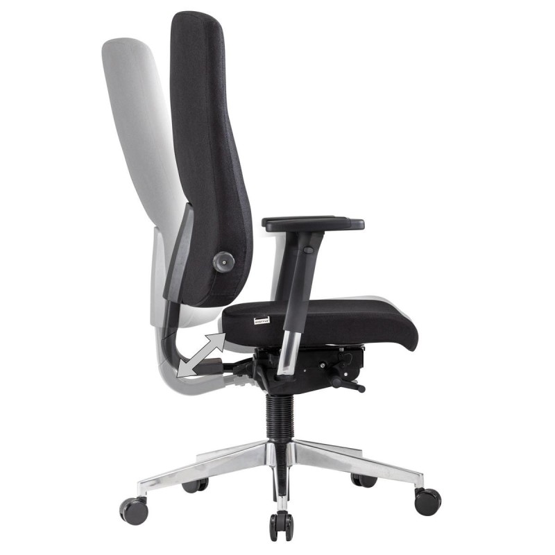 Silla Ergonómica MAGNO, Totalmente Ajustable, en Tela Negra