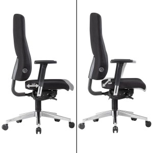 Silla Ergonómica MAGNO, Totalmente Ajustable, en Tela Negra