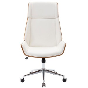Silla de Oficina KINGSTON en Madera Nogal y Piel color Negro