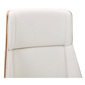 Silla de Oficina KINGSTON en Madera Nogal y Piel color Negro
