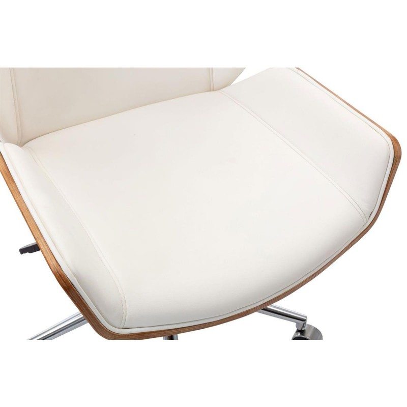 Silla de Oficina KINGSTON en Madera Nogal y Piel color Negro