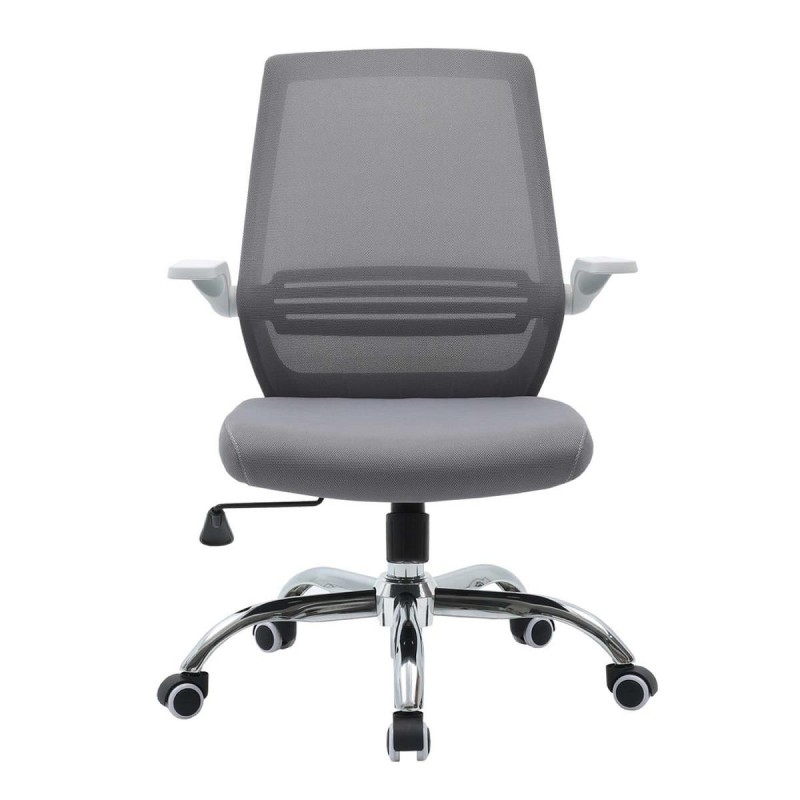 Silla de Oficina NEKKAR, brazos abatibles, blanco y negro