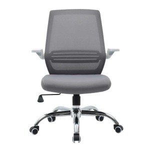 Silla de Oficina NEKKAR, brazos abatibles, blanco y negro