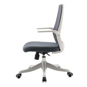 Silla de Oficina NEKKAR, brazos abatibles, blanco y negro