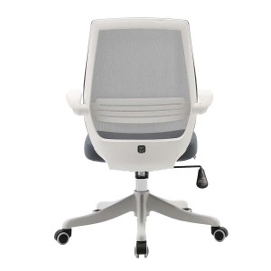 Silla de Oficina NEKKAR, brazos abatibles, blanco y negro