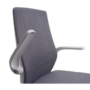 Silla de Oficina NEKKAR, brazos abatibles, blanco y negro