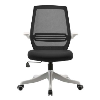 Silla de Oficina NEKKAR, brazos abatibles, blanco y negro 2